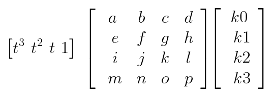 A curve in matrix form